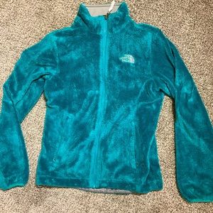 The North Face fleece zip-up jacket, turquoise, size XS, EUC